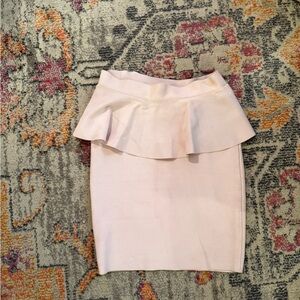 BCBG Pink Mini Pencil Skirt with Ruffled Detail for Cocktail